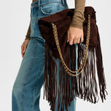 Large Fringe Veronica Beard Slouch Bag