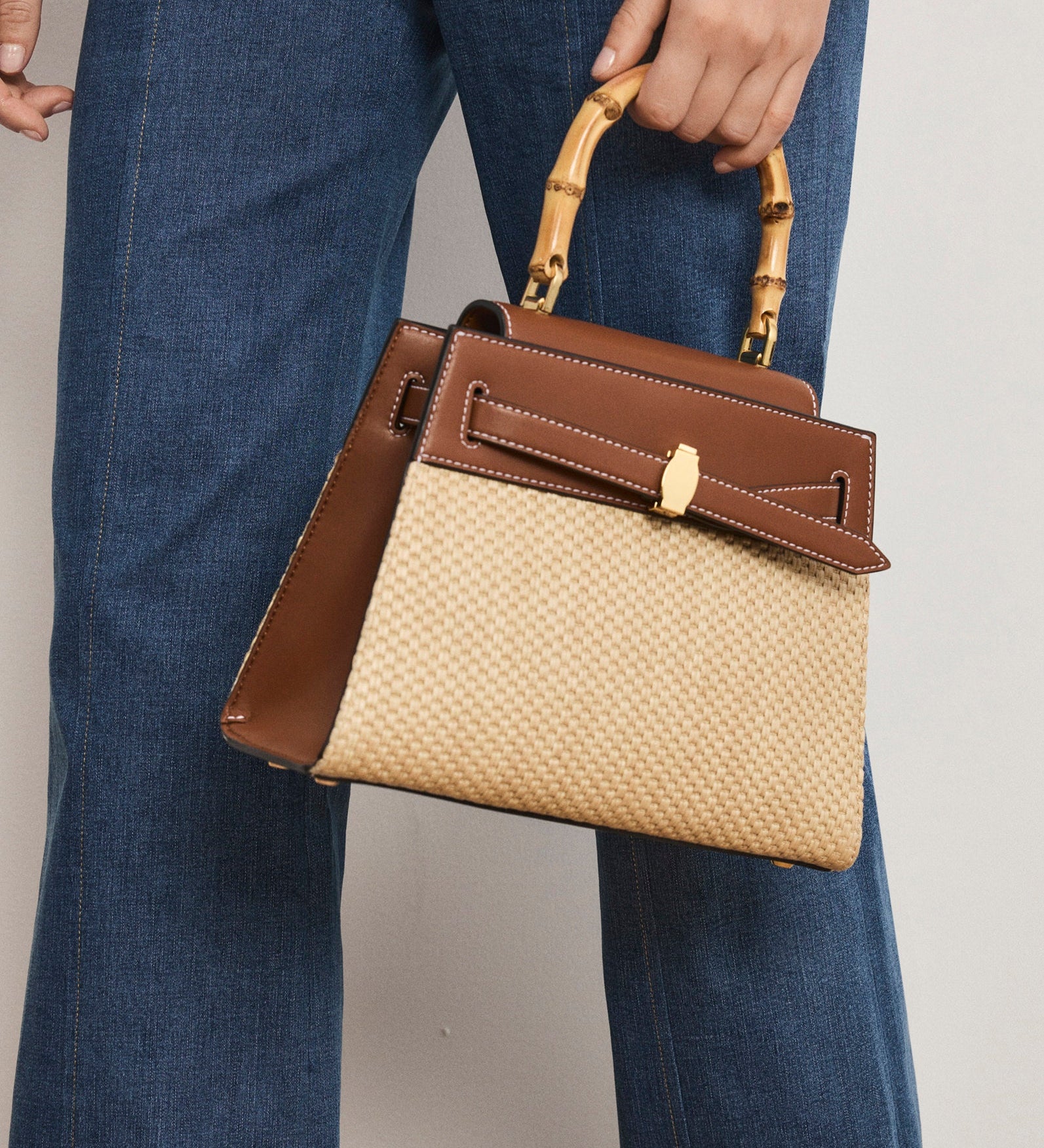 Veronica Beard - Raffia Dash Top - Handle Bag