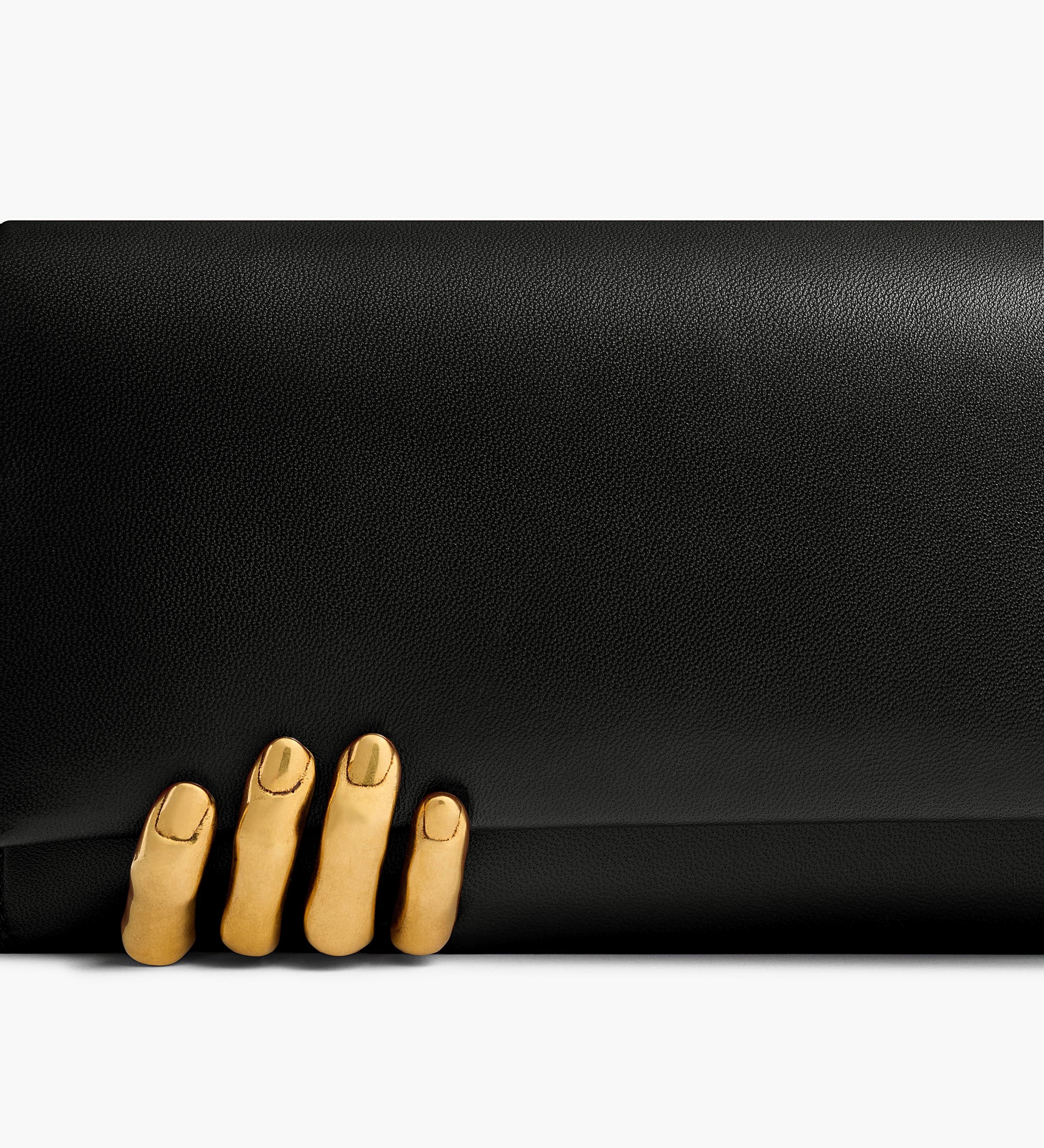 Khaite - Sculpted Hand Clutch in Black Leather