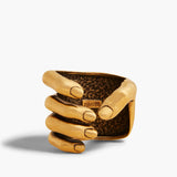 Khaite - Sculpted Hand Cuff in Antique Gold