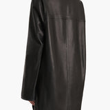 Khaite - Harmon Coat in Black Washed Leather