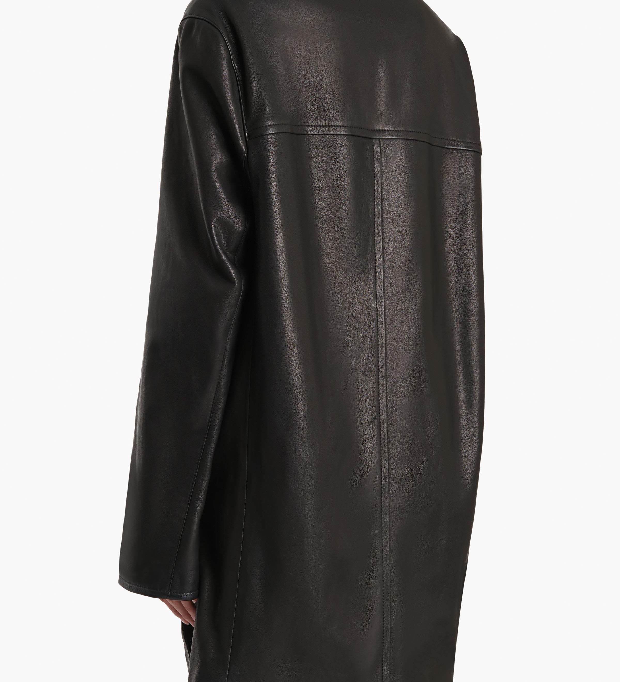 Khaite - Harmon Coat in Black Washed Leather