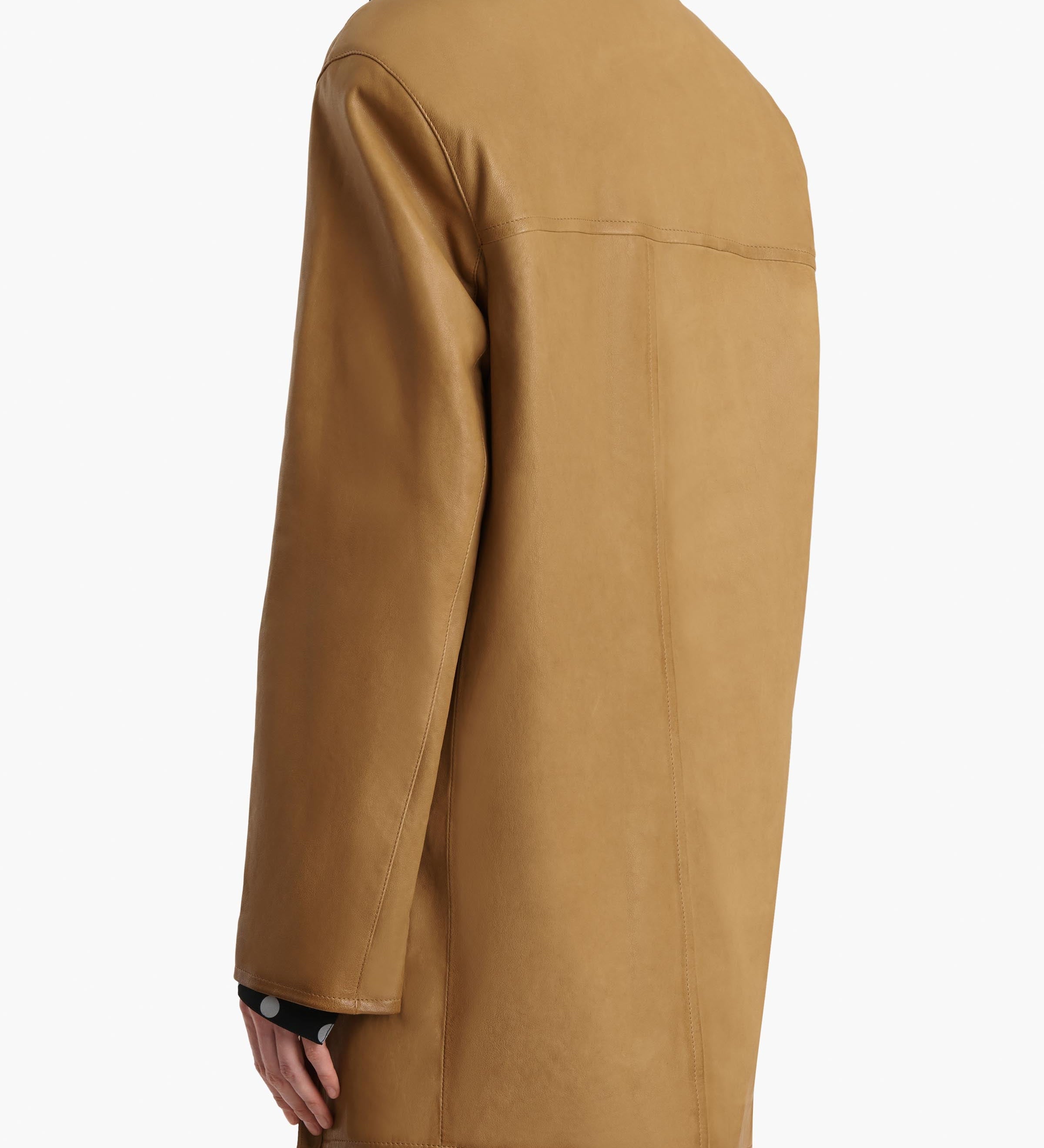 Khaite - Harmon Coat in Golden Ochre Washed Leather