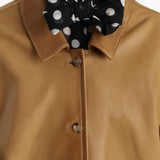 Khaite - Harmon Coat in Golden Ochre Washed Leather