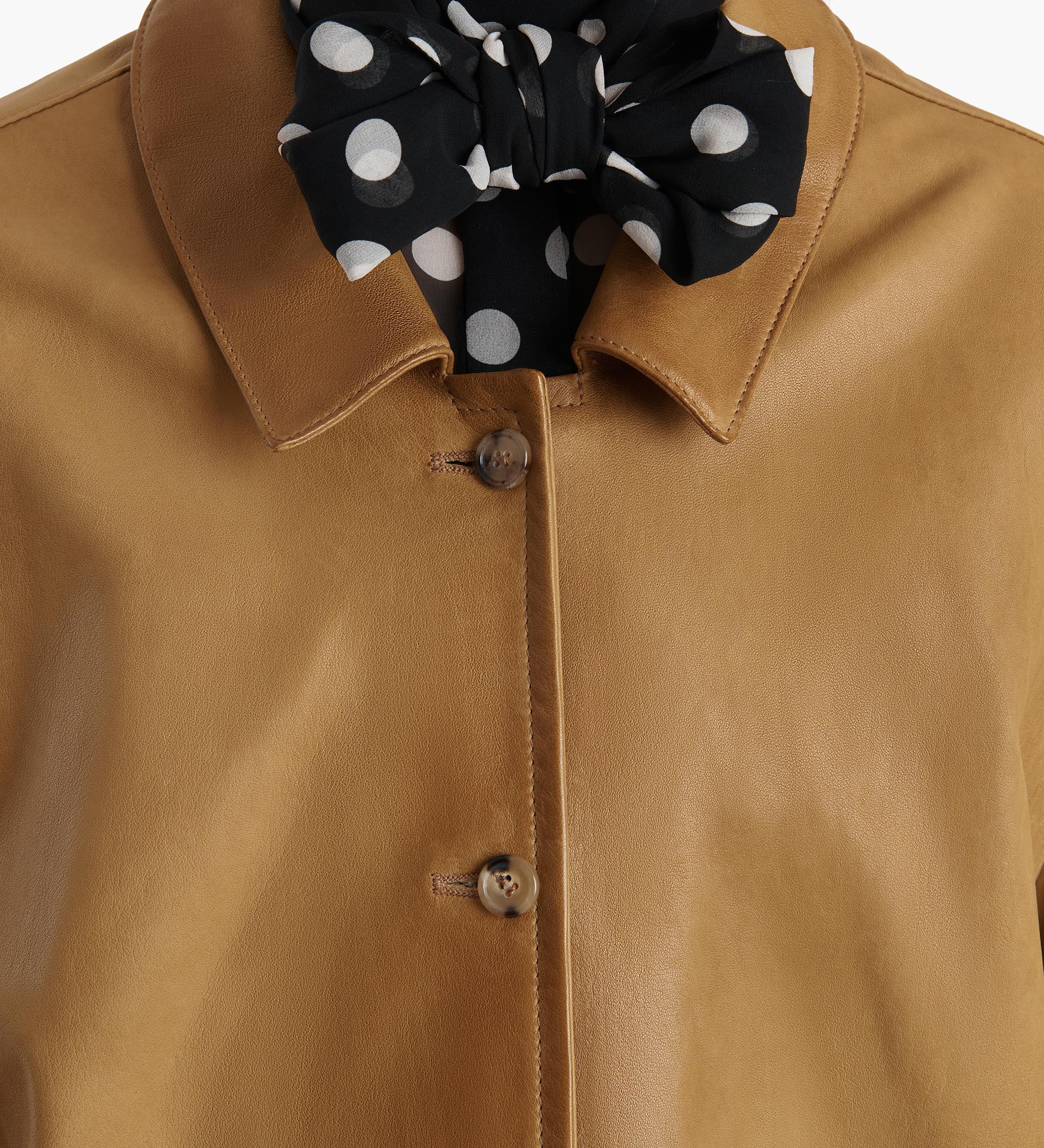 Khaite - Harmon Coat in Golden Ochre Washed Leather