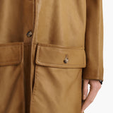 Khaite - Harmon Coat in Golden Ochre Washed Leather