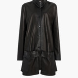 Khaite - Harmon Coat in Black Washed Leather