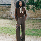 DÔEN - LAWRENCE PANT -- BROWN HERRINGBONE