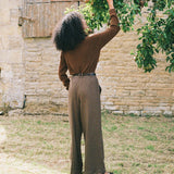 DÔEN - LAWRENCE PANT -- BROWN HERRINGBONE