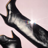 Jude - Haze Knee Boot Indigo Creased Leather