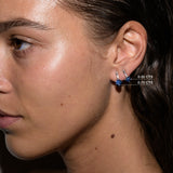 Dorsey - HENDRY BAR STUD EARRINGS IN SLATE BLUE MOISSANITE