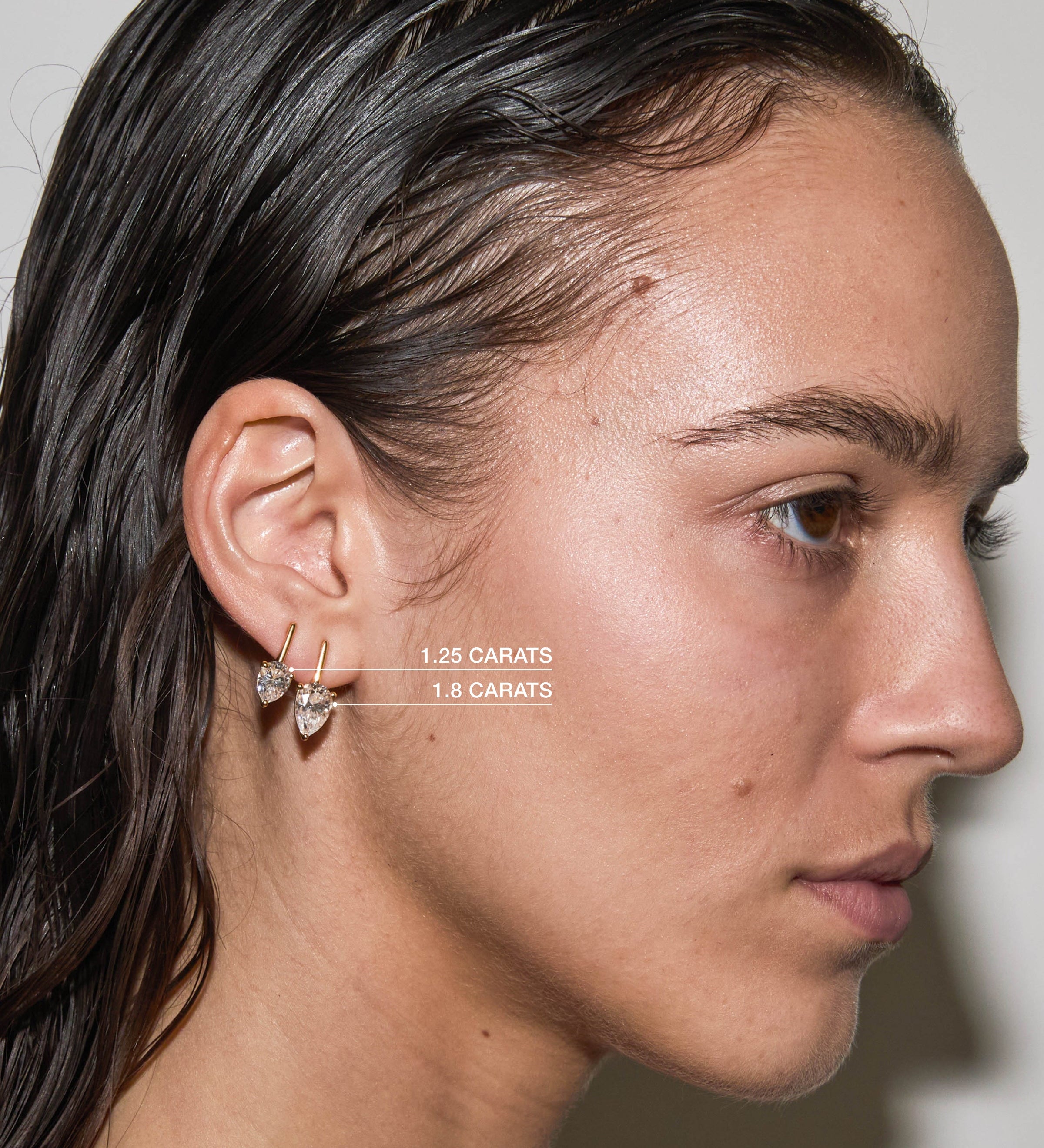 Dorsey - HENDRY PEAR - CUT BAR STUD EARRING IN MOISSANITE
