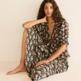 DÔEN - HENRI TOP -- NOIR ROSIER FLORAL