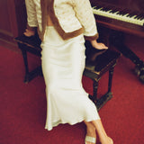 Ciao Lucia - Concetta Ivory Satin Skirt
