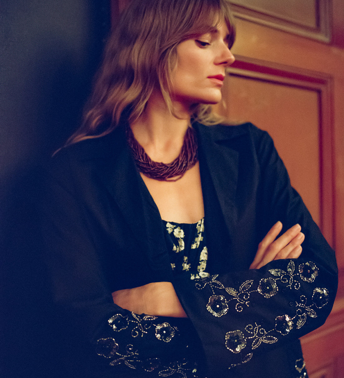 Ciao Lucia - Olympe Embellished Cotton Coat Black