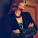 Ciao Lucia - Olympe Embellished Cotton Coat Black