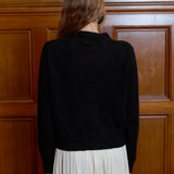 Ciao Lucia - Karolina Embroidered Alpaca Cardigan Black