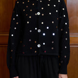 Ciao Lucia - Deo Mirrored Cotton Cardigan Black