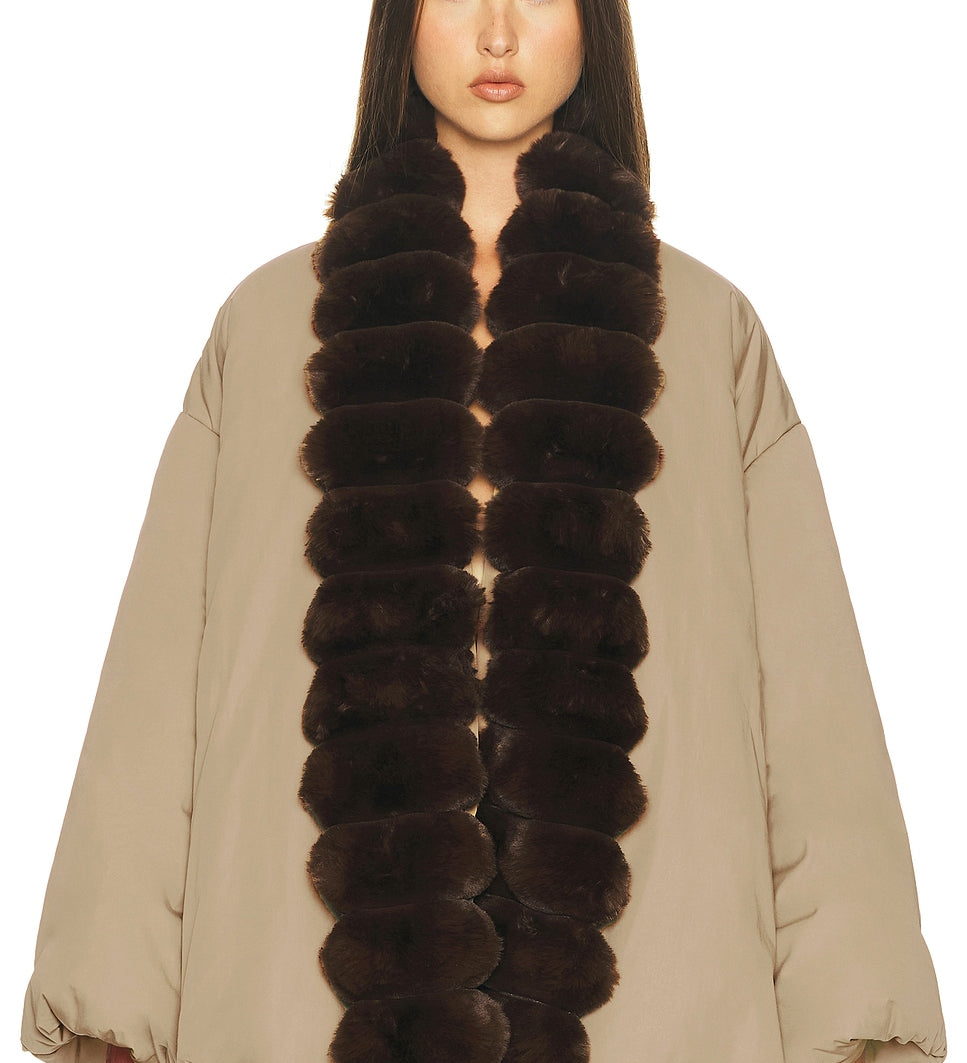 Helsa - Bubble Puffer With Faux Fur