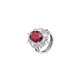 Dorsey - HOUGHTON, LAB RED SAPPHIRE RING, SILVER