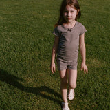 DÔEN - HUCKLEBERRY TEE -- NOIR LA MADDALENA GINGHAM