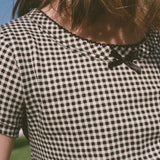 DÔEN - HUCKLEBERRY TEE -- NOIR LA MADDALENA GINGHAM