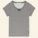 DÔEN - HUCKLEBERRY TEE -- NOIR LA MADDALENA GINGHAM