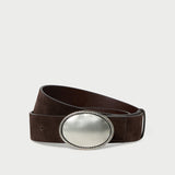 Loeffler Randall - Hugo Brown/Silver Plaque Belt