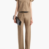 Khaite - Hunter Pant in Desert Sand Wool Cashmere