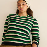 DÔEN - HYERES CASHMERE SWEATER -- VERT CARRINGTON STRIPE