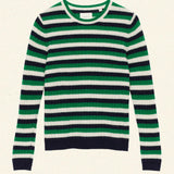 DÔEN - HYERES CASHMERE SWEATER -- VERT CARRINGTON STRIPE