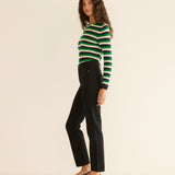 DÔEN - HYERES CASHMERE SWEATER -- VERT CARRINGTON STRIPE