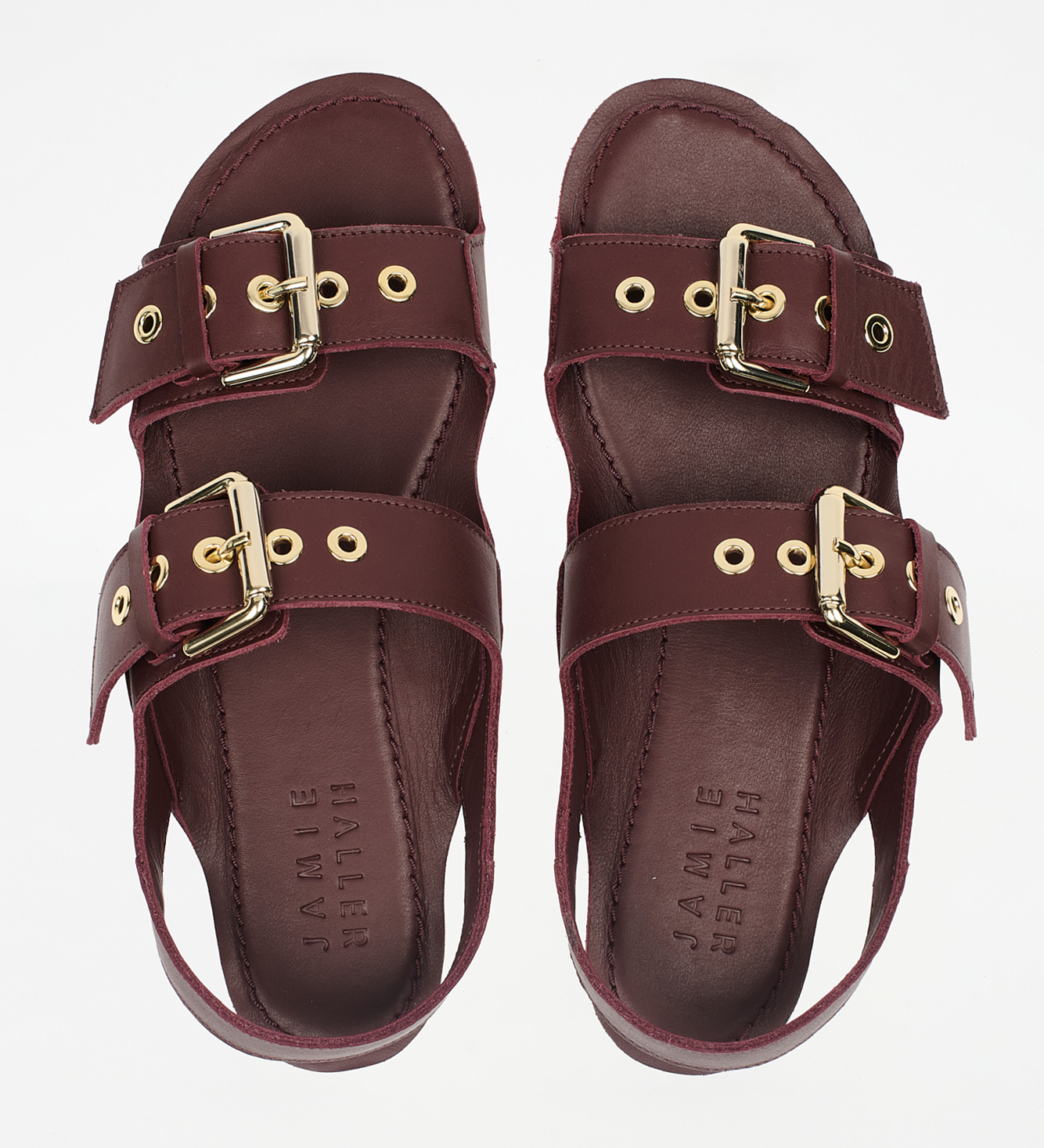 Jamie Haller - The Double Buckle Sandal in Oxblood