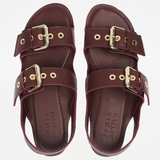Jamie Haller - The Double Buckle Sandal in Oxblood