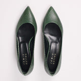 Jamie Haller - The Kitty Point Heel in Green Snake