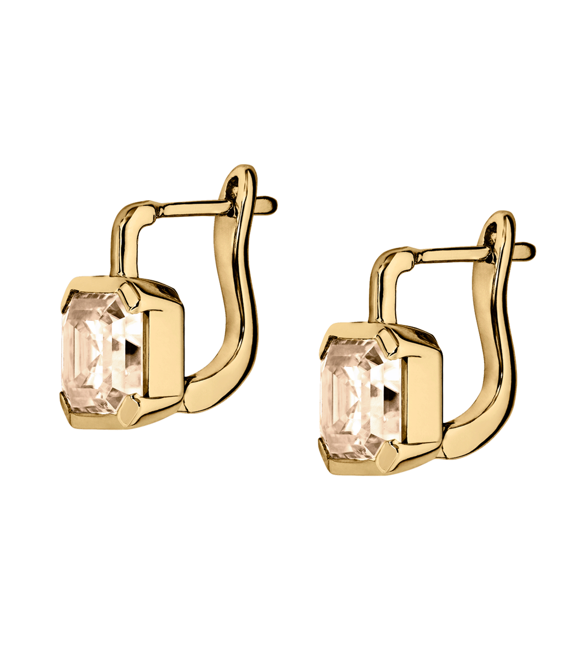 Dorsey - INÈS ASSCHER - CUT EARRINGS IN HONEY MOISSANITE, 18K GOLD VERMEIL
