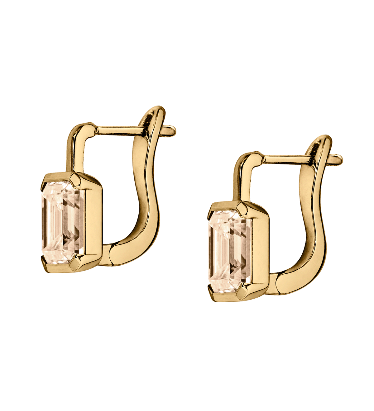 Dorsey - INÈS EMERALD - CUT EARRINGS IN HONEY MOISSANITE, 18K GOLD VERMEIL