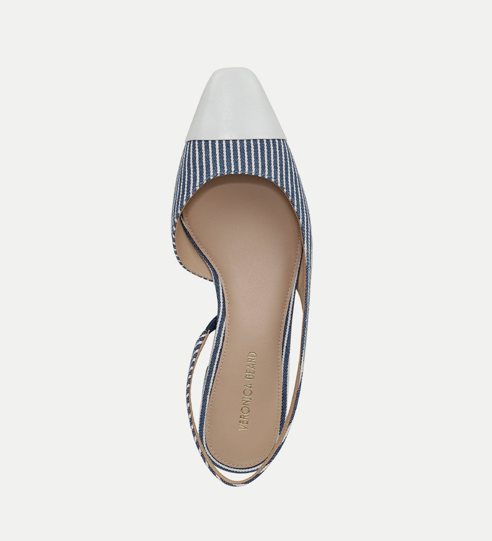 Veronica Beard - Cecile Denim Cap - Toe Slingback