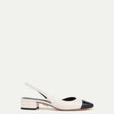 Veronica Beard - Cecile Leather Cap-Toe Slingback