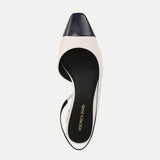 Veronica Beard - Cecile Leather Cap-Toe Slingback