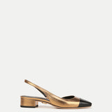 Veronica Beard - Cecile Leather Cap-Toe Slingback