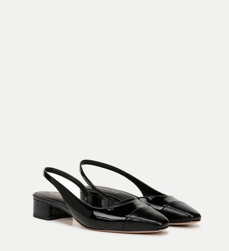 Veronica Beard - Cecile Leather Cap - Toe Slingback