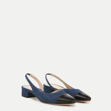 Veronica Beard - Cecile Denim Cap-Toe Slingback