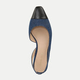 Veronica Beard - Cecile Denim Cap-Toe Slingback