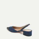 Veronica Beard - Cecile Denim Cap-Toe Slingback