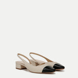 Veronica Beard - Cecile Raffia Cap-Toe Slingback
