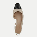 Veronica Beard - Cecile Raffia Cap-Toe Slingback