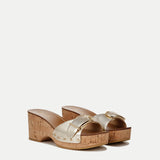 Veronica Beard - Dallas Metallic Leather Buckle Sandal