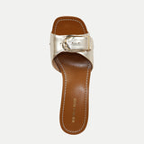 Veronica Beard - Dallas Metallic Leather Buckle Sandal