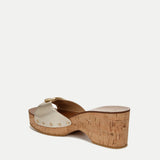 Veronica Beard - Dallas Metallic Leather Buckle Sandal